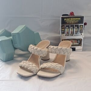 A New Day - Elegant Cream Braided Women's Heels